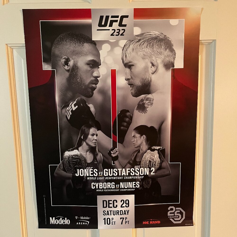 UFC 232 Jon Jones vs Gustafsson 2 Cyborg vs Nunes Promo Fight Poster 18 x 24